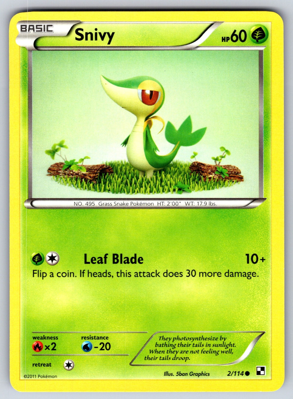 Snivy (2) Common Black and White 2/114 LP 2011