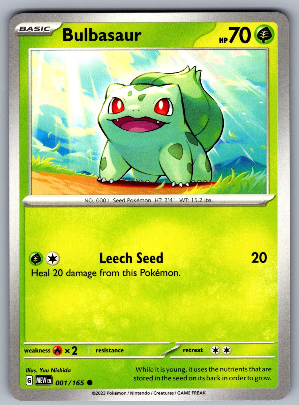Bulbasaur Common SV: Scarlet & Violet 151 001/165 NM 2023