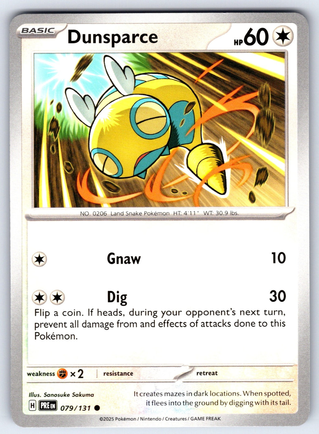 Dunsparce Common SV: Prismatic Evolutions 079/131 NM 2025
