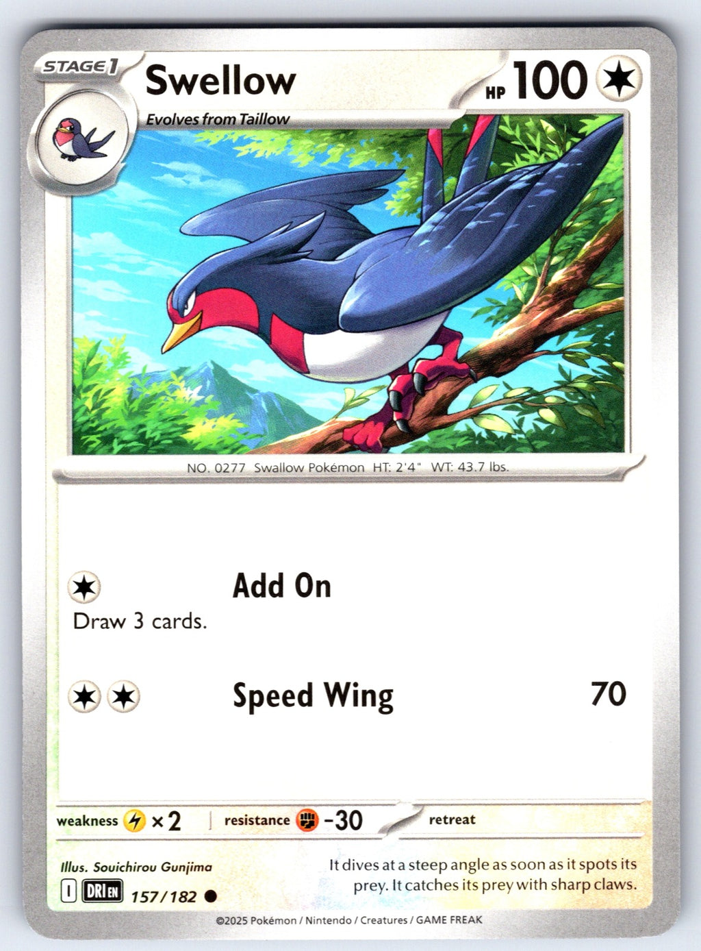 Swellow Common SV10: Destined Rivals 157/182 NM 2025