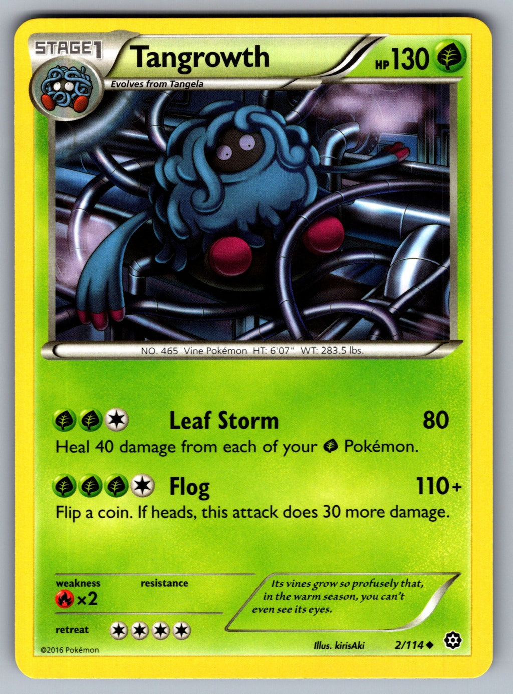 Tangrowth Uncommon XY - Steam Siege 2/114 LP 2016