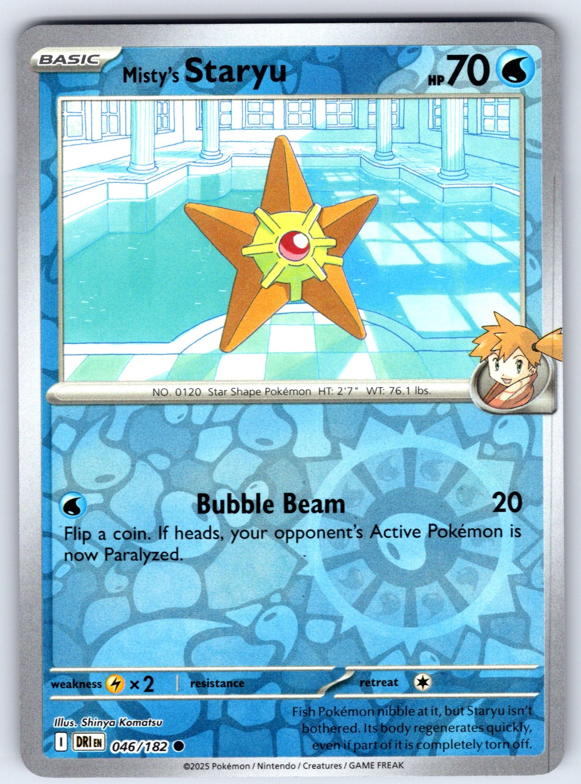 Misty's Staryu Reverse Holo Common SV10: Destined Rivals 046/182 NM 2025