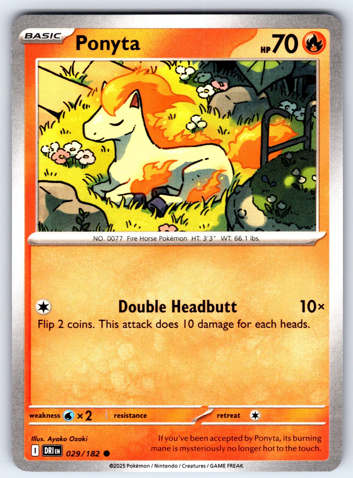 Ponyta Common SV10: Destined Rivals 029/182 NM 2025