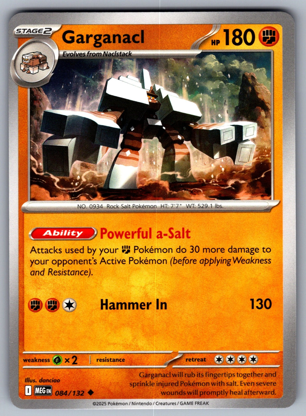 Garganacl Uncommon ME01: Mega Evolution 084/132 NM 2025