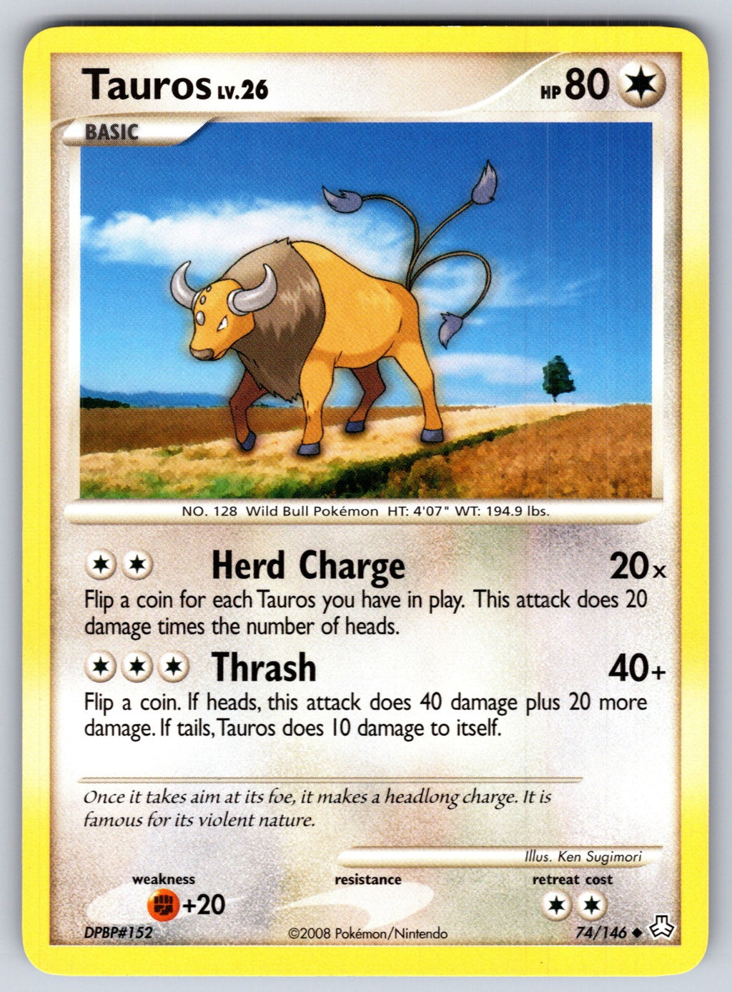 Tauros Uncommon Legends Awakened 74/146 LP 2008