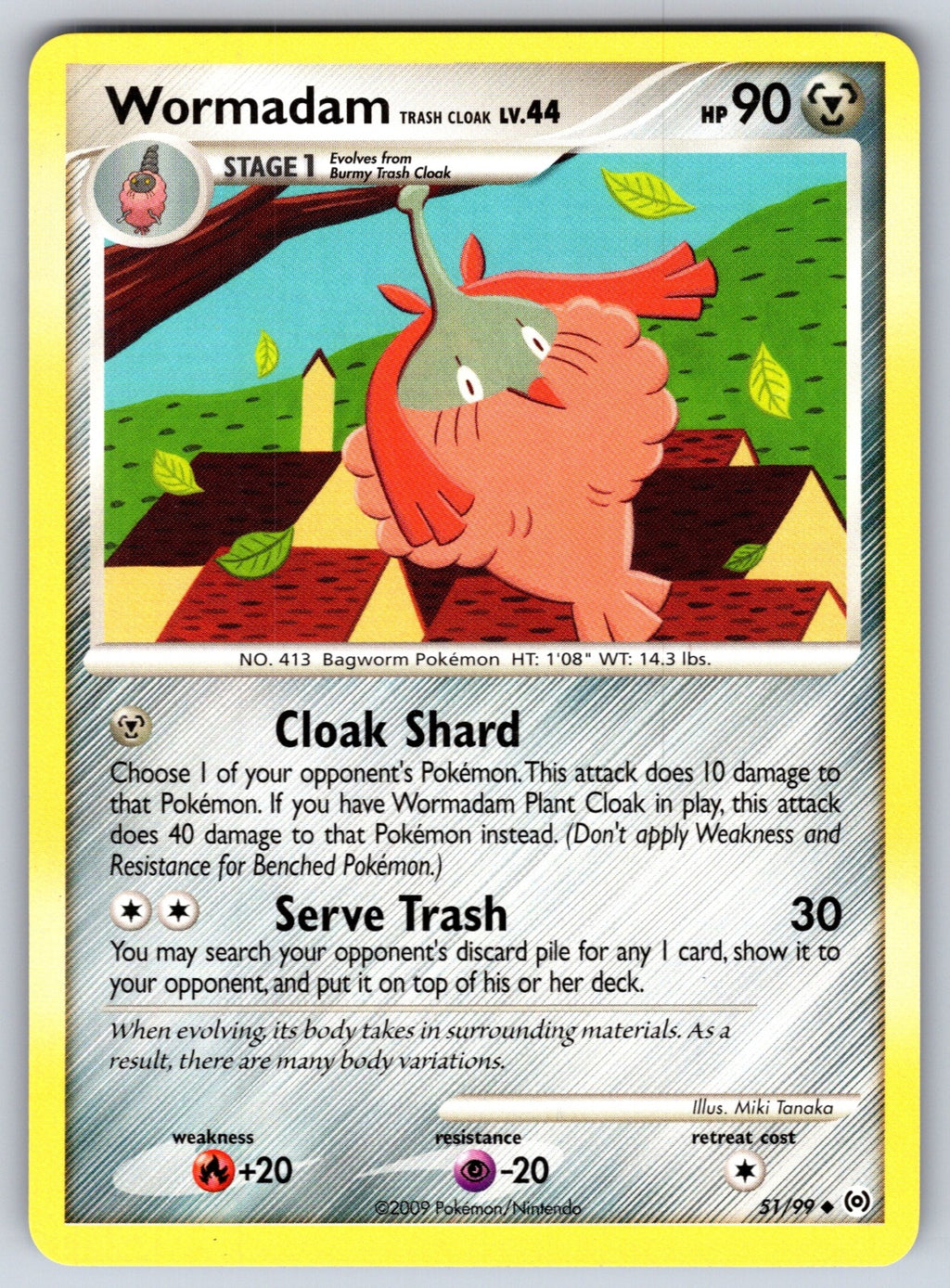 Wormadam Trash Cloak Uncommon Arceus 51/99 LP 2009