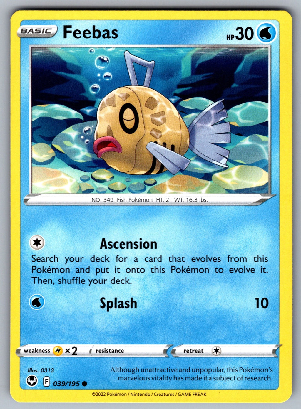 Feebas Common SWSH12: Silver Tempest 039/195 NM 2022