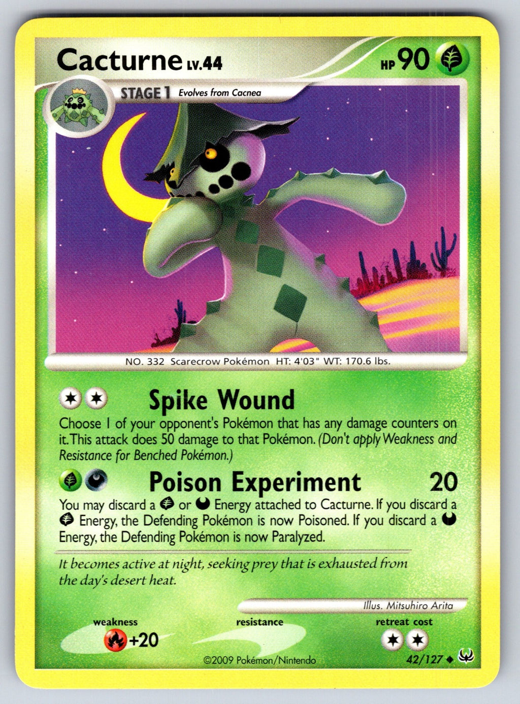 Cacturne Uncommon Platinum 42/127 LP 2009