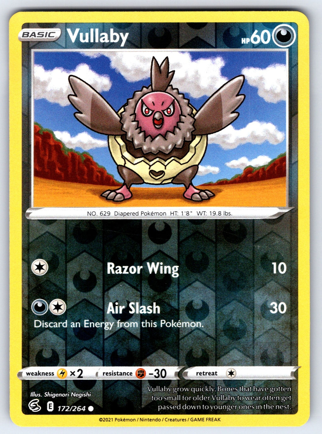 Vullaby Reverse Holo Common SWSH08: Fusion Strike 172/264 NM 2021