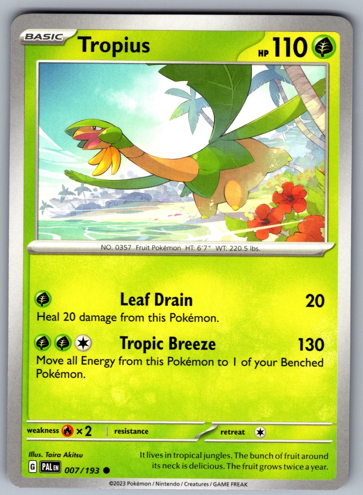 Tropius Common SV02: Paldea Evolved 007/193 NM 2023
