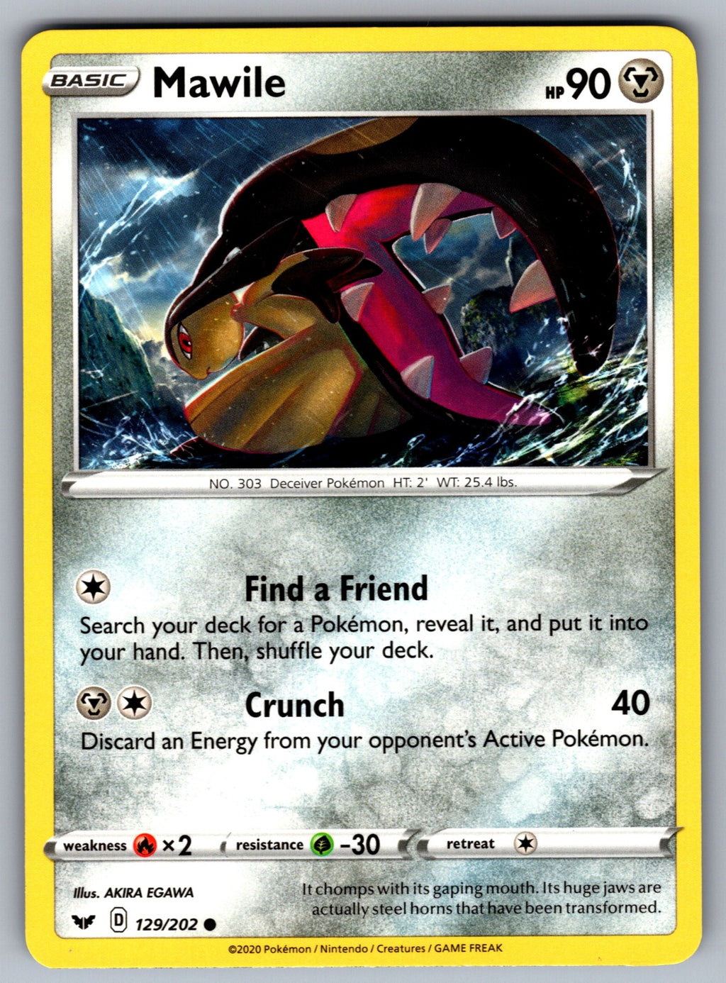 Mawile Common SWSH01: Sword & Shield Base Set 129/202 NM 2020
