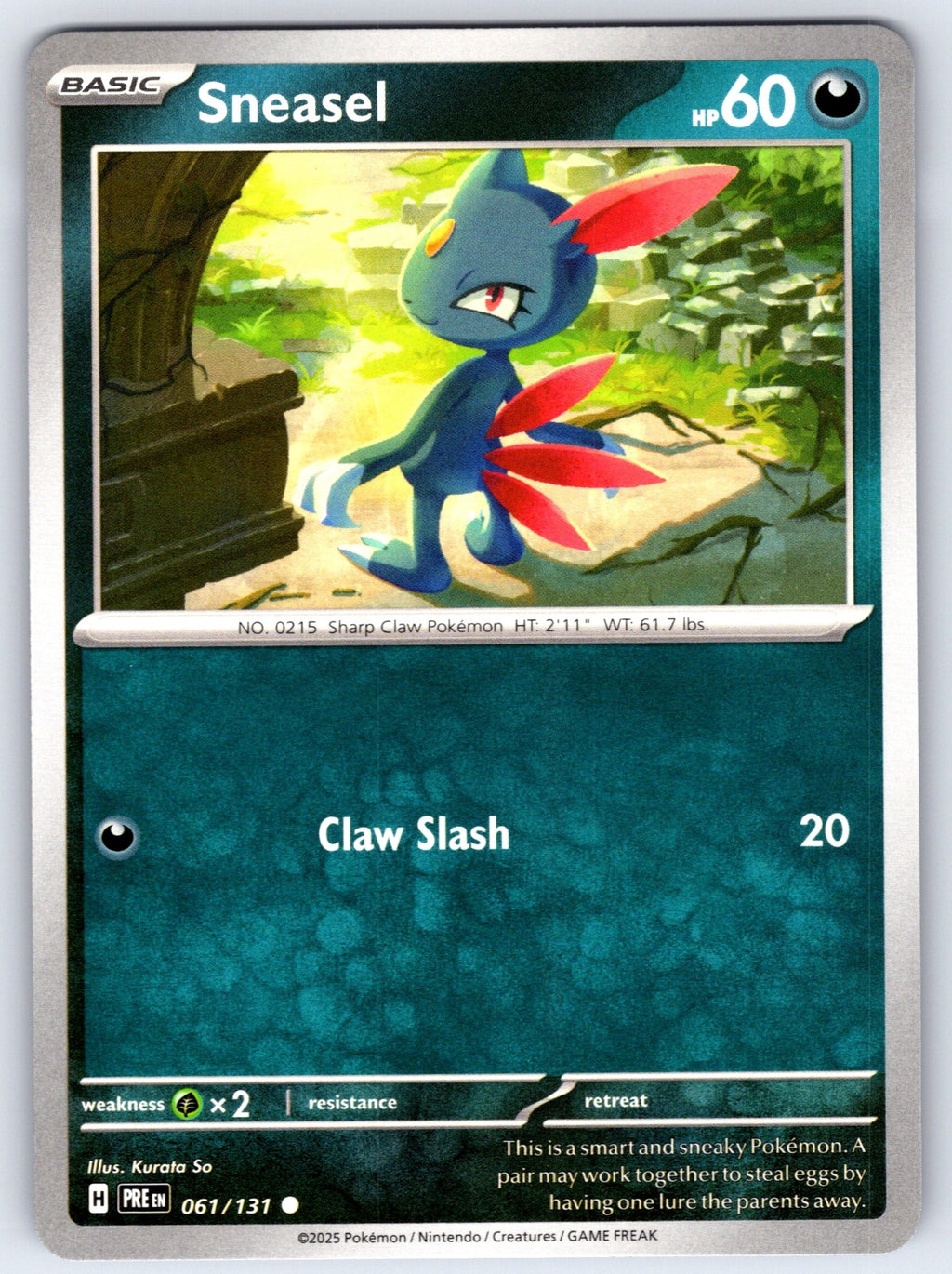 Sneasel Common SV: Prismatic Evolutions 061/131 NM 2025