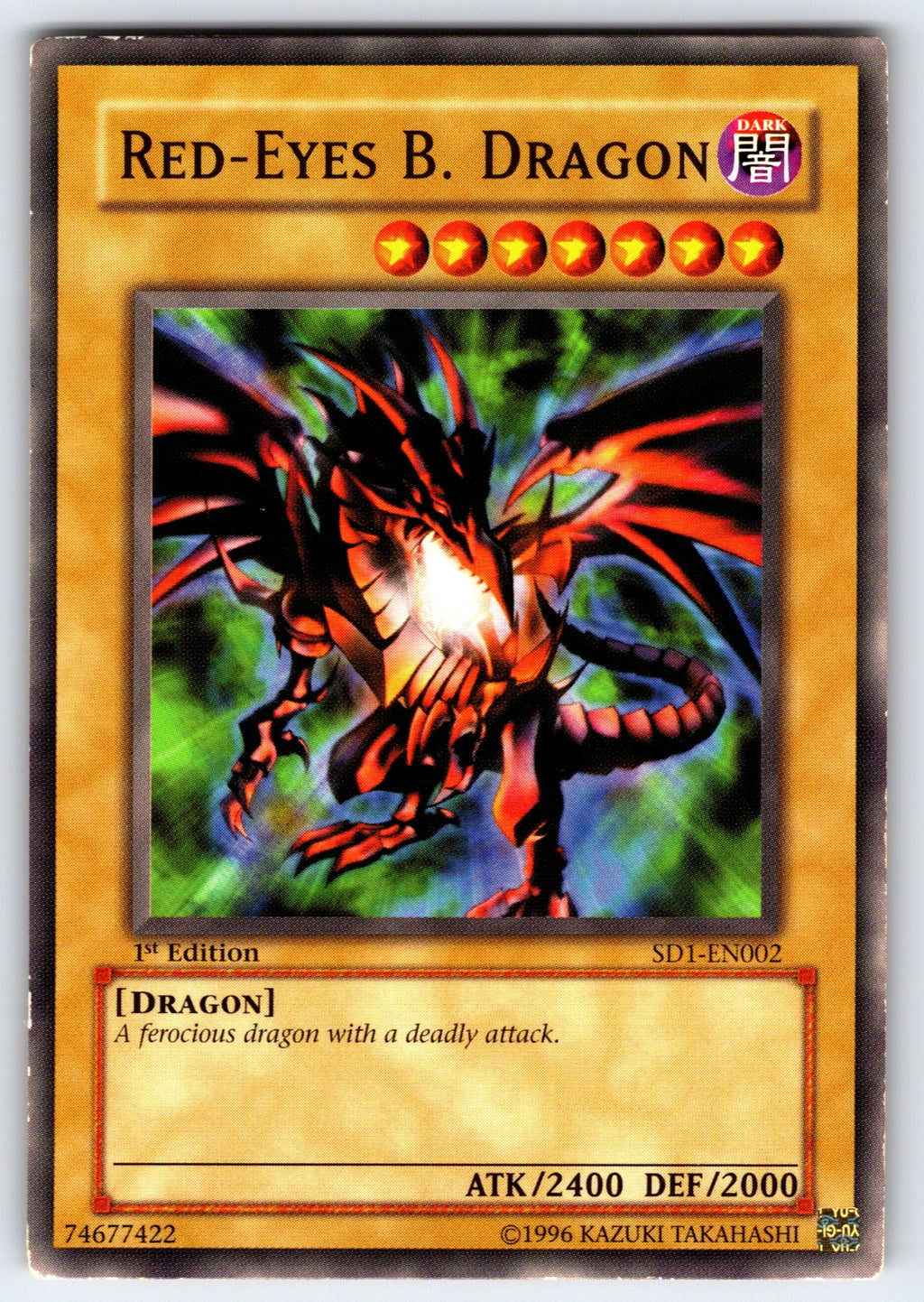 Red-Eyes B. Dragon 1st Edition Common Structure Deck: Dragon's Roar SD1-EN002 LP