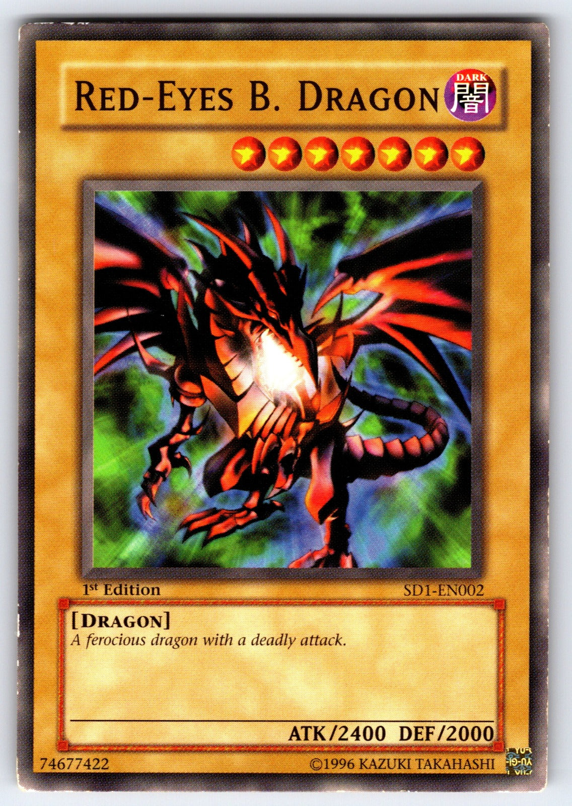 Red-Eyes B. Dragon 1st Edition Common Structure Deck: Dragon's Roar SD1-EN002 LP