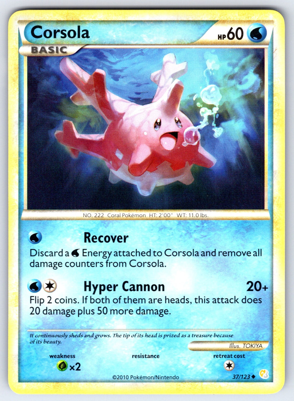 Corsola Uncommon HeartGold SoulSilver 37/123 LP 2010