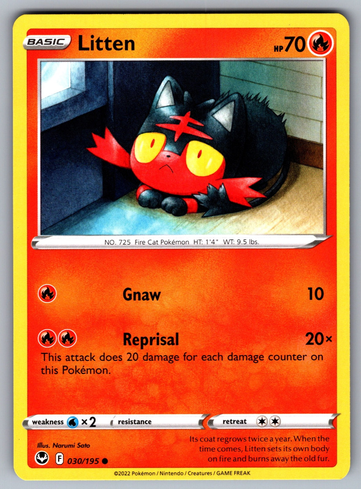 Litten Common SWSH12: Silver Tempest 030/195 NM 2022
