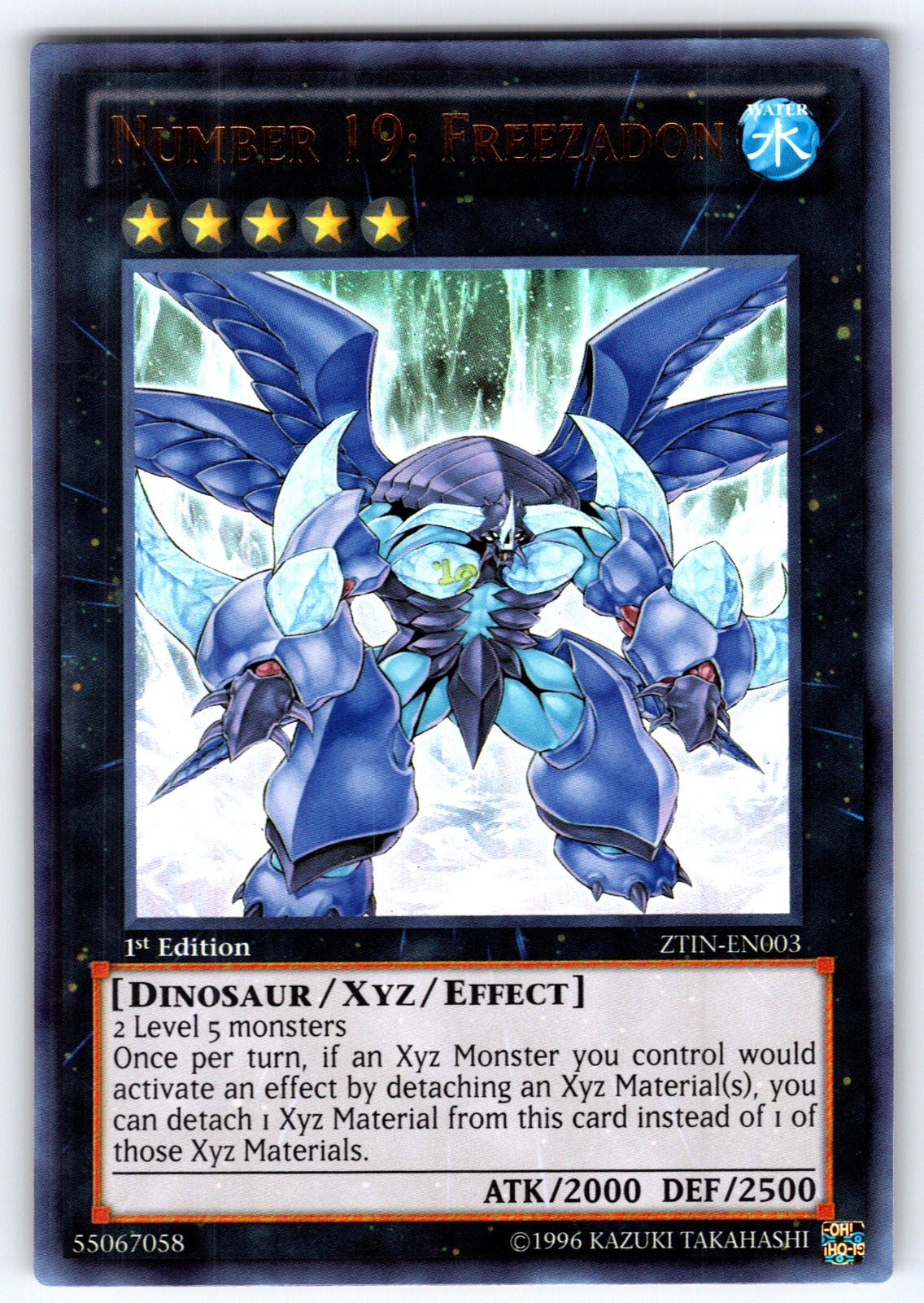 Number 19: Freezadon 1st Edition Ultra Rare 2013 Zexal Collection Tin ZTIN-EN003