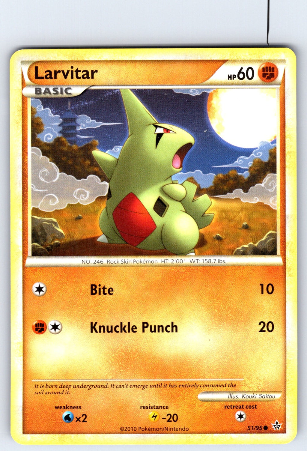 Larvitar (51) Common Unleashed 51/95 LP 2010