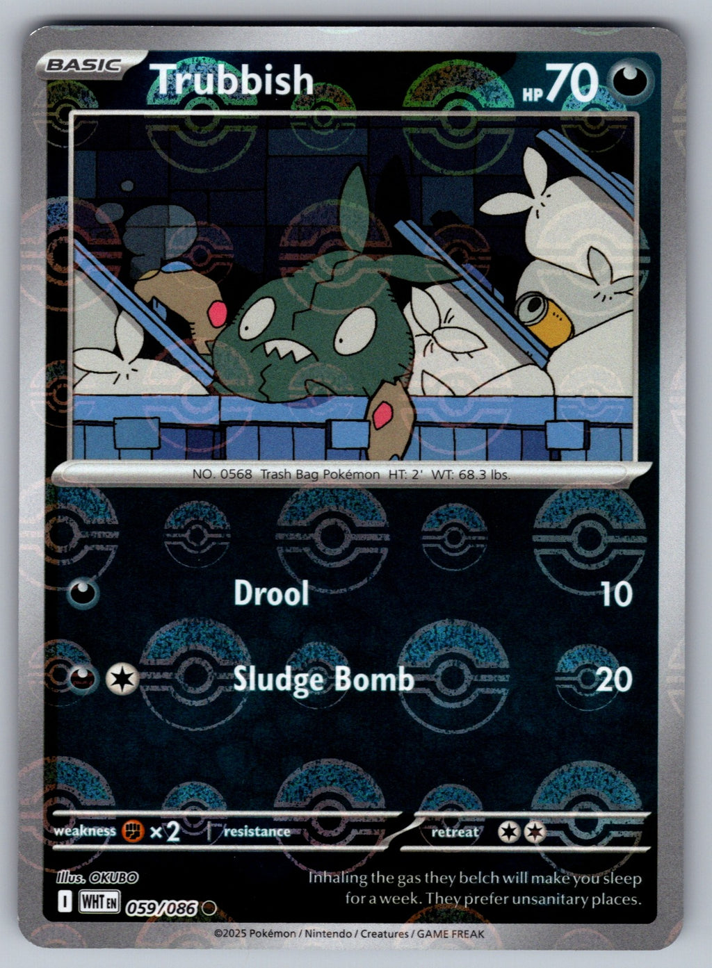 Trubbish (Poke Ball Pattern) Holo Common SV: White Flare 059/086 NM 2025