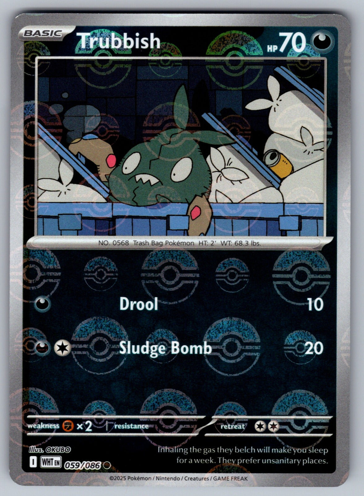 Trubbish (Poke Ball Pattern) Holo Common SV: White Flare 059/086 NM 2025