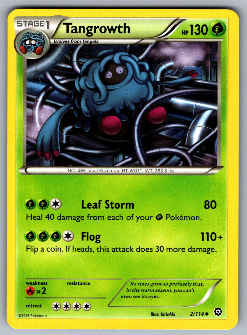 Tangrowth Uncommon XY - Steam Siege 2/114 LP 2016