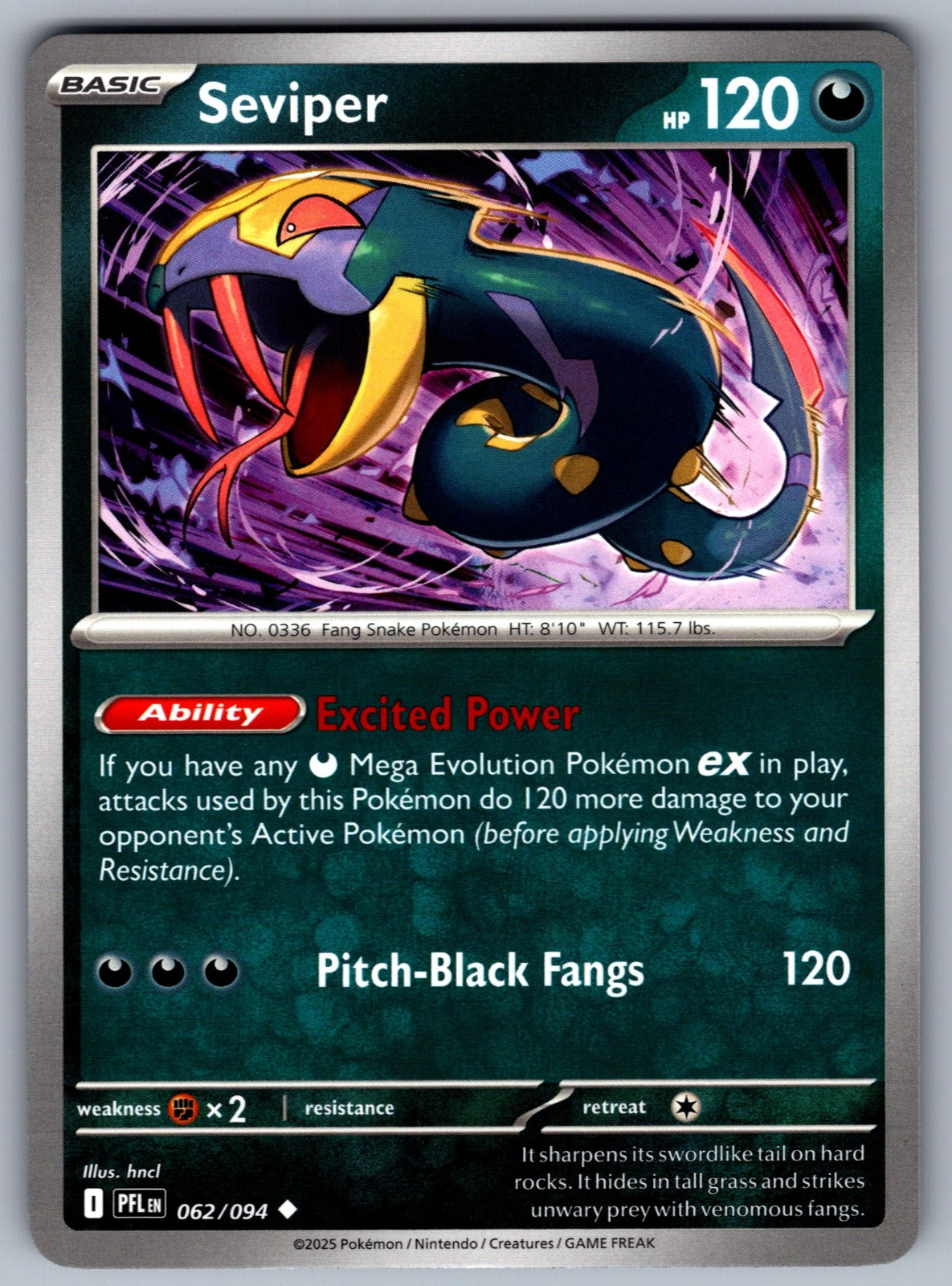 Seviper Uncommon ME02: Phantasmal Flames 062/094 NM 2025