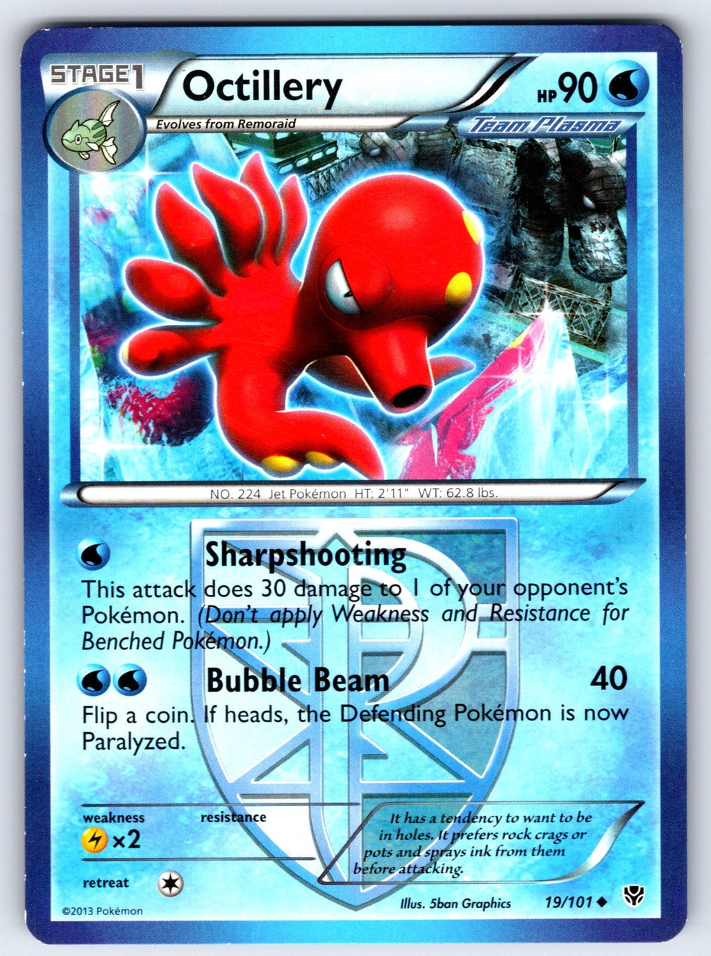 Octillery (Team Plasma) Uncommon Plasma Blast 19/101 LP 2013