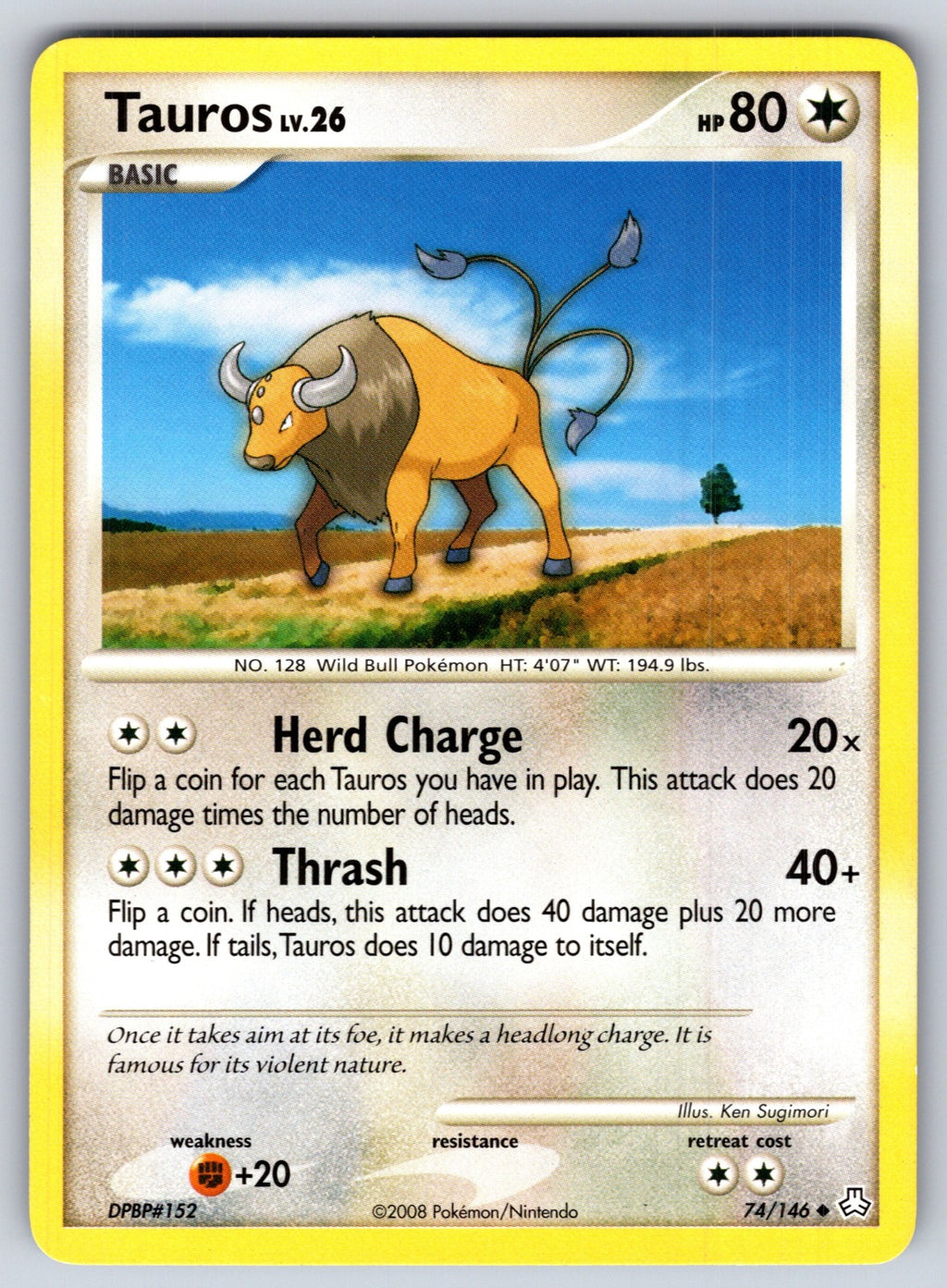 Tauros Uncommon Legends Awakened 74/146 LP 2008
