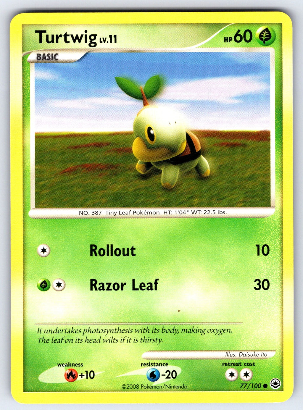 Turtwig (77) Common Majestic Dawn 77/100 LP 2008