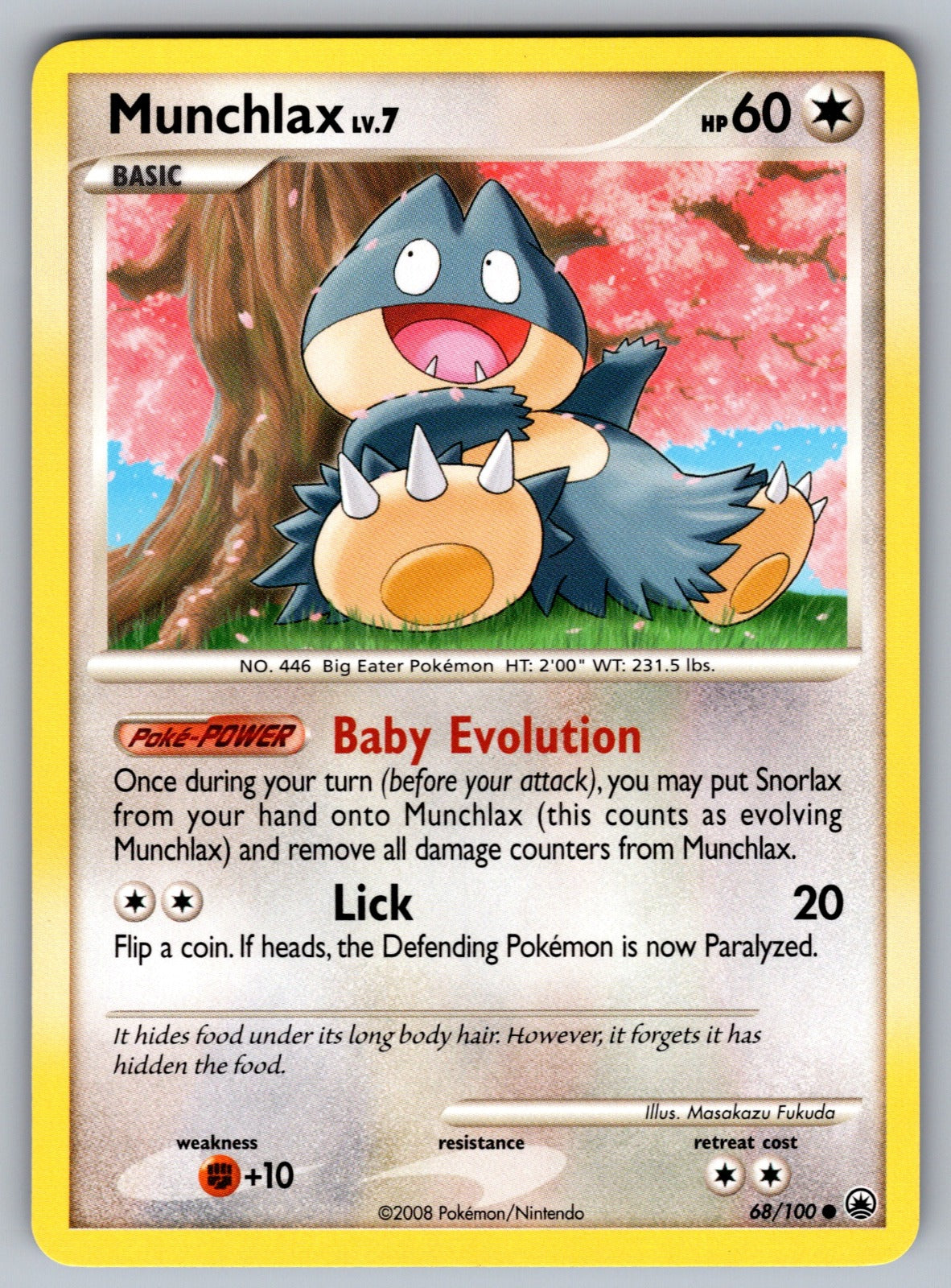 Munchlax Common Majestic Dawn 68/100 NM 2008