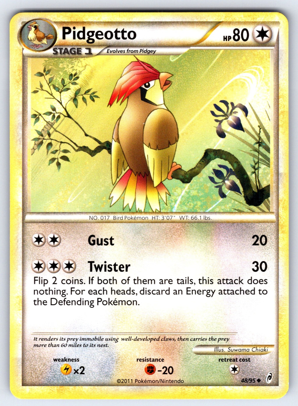 Pidgeotto Uncommon Call of Legends 48/95 LP 2011