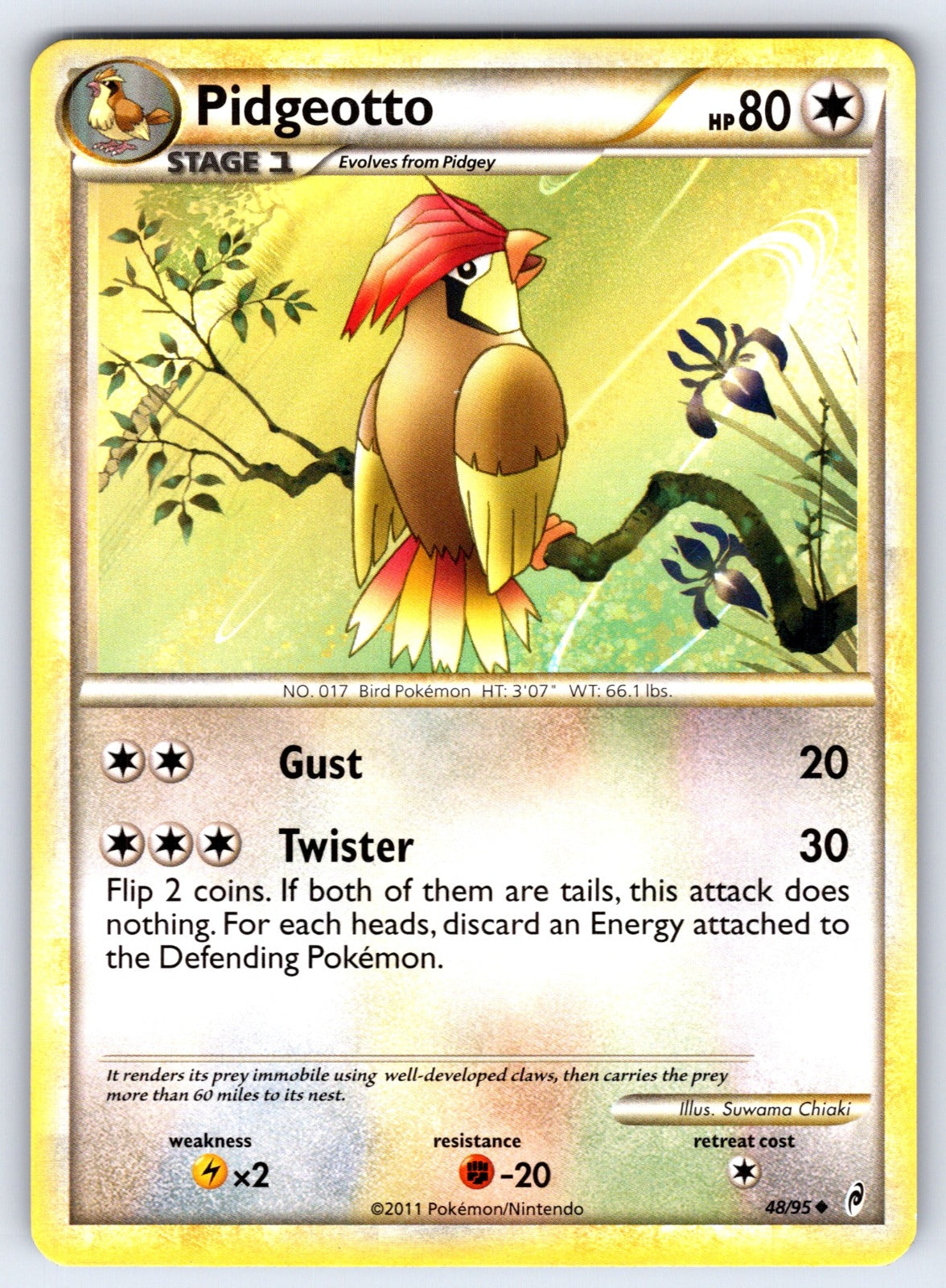 Pidgeotto Uncommon Call of Legends 48/95 LP 2011