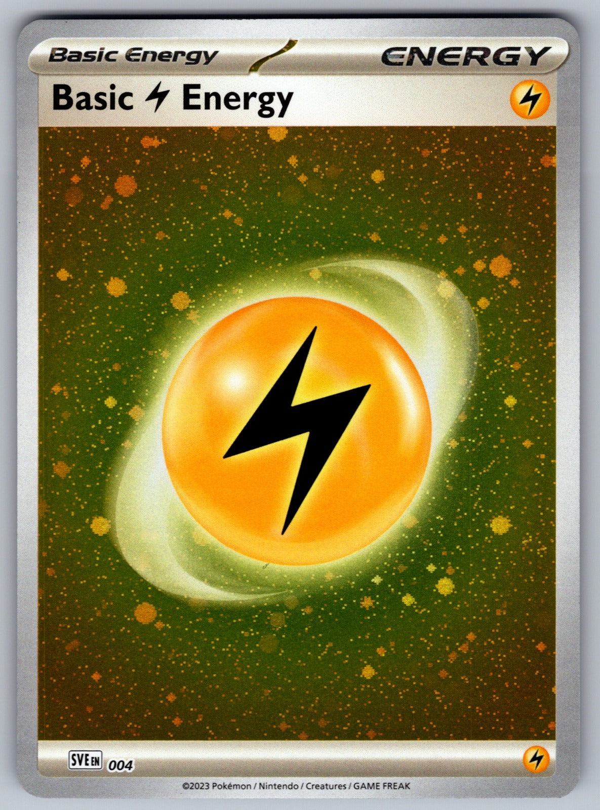 Basic Lightning Energy (Cosmos Holo) Holo Common SVE: Scarlet & Violet Energies 