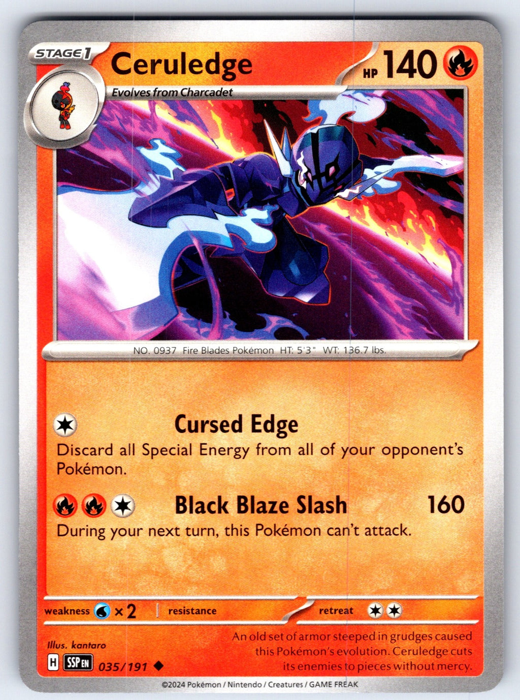 Ceruledge Uncommon SV08: Surging Sparks 035/191 LP 2024