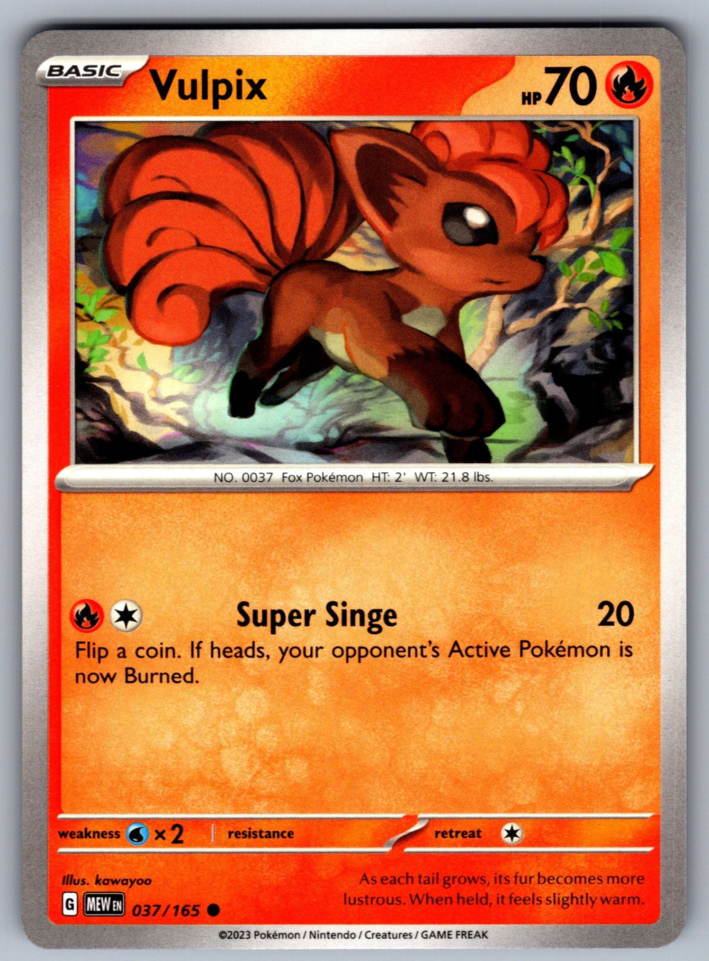 Vulpix Common SV: Scarlet & Violet 151 037/165 NM 2023