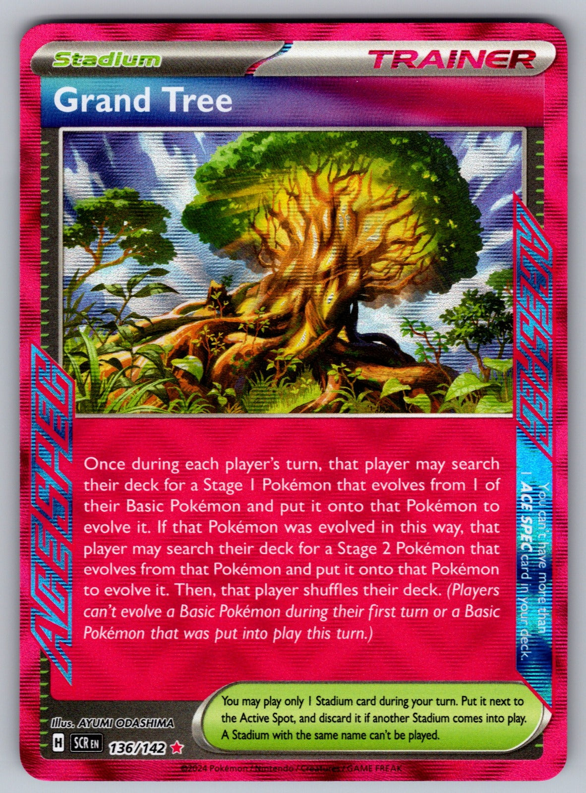 Grand Tree Holo ACE SPEC Rare SV07: Stellar Crown 136/142 NM 2024