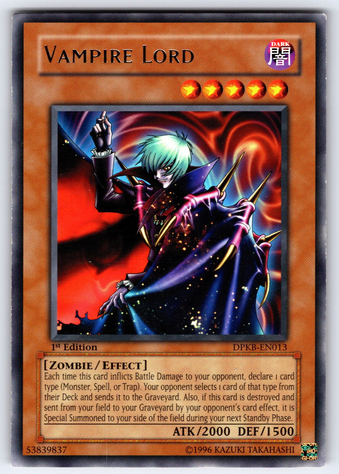Vampire Lord 1st Edition Common Speed Duel GX: Duelists of Shadows SGX3-ENC05 NM