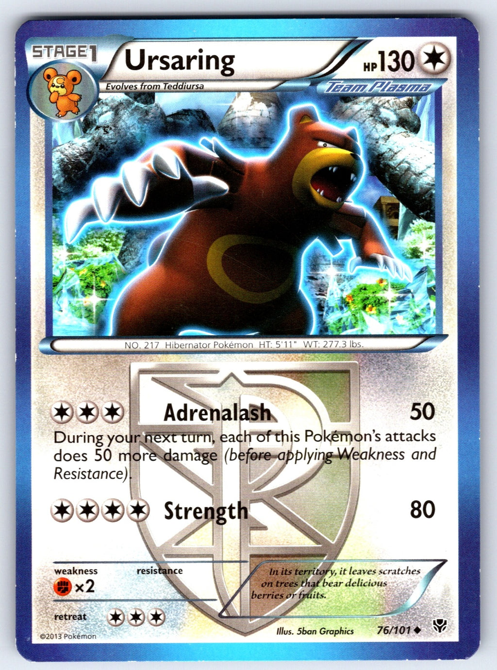 Ursaring (Team Plasma) Uncommon Plasma Blast 76/101 LP 2013