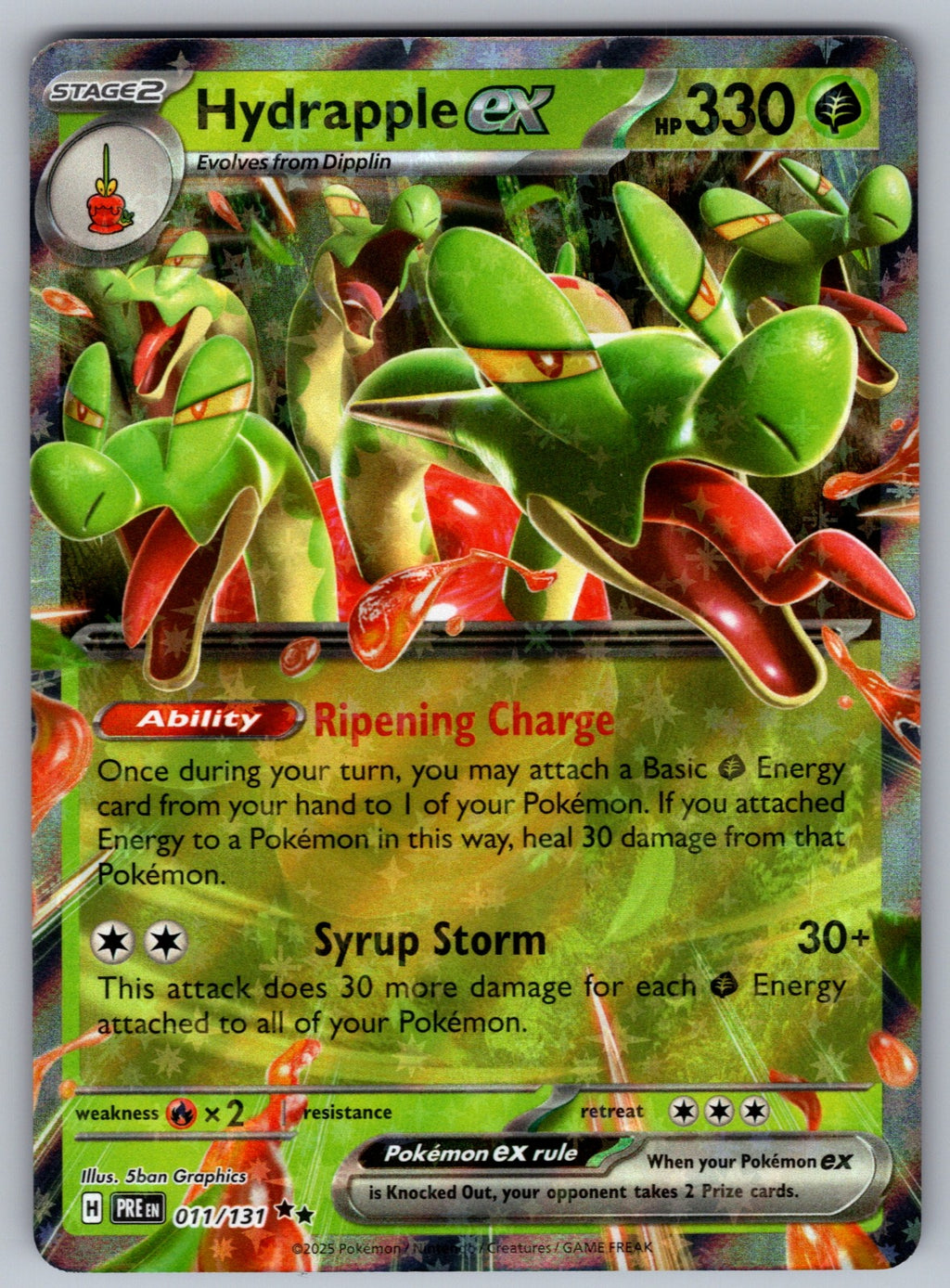 Hydrapple ex Holo Double Rare SV: Prismatic Evolutions 011/131 NM 2025