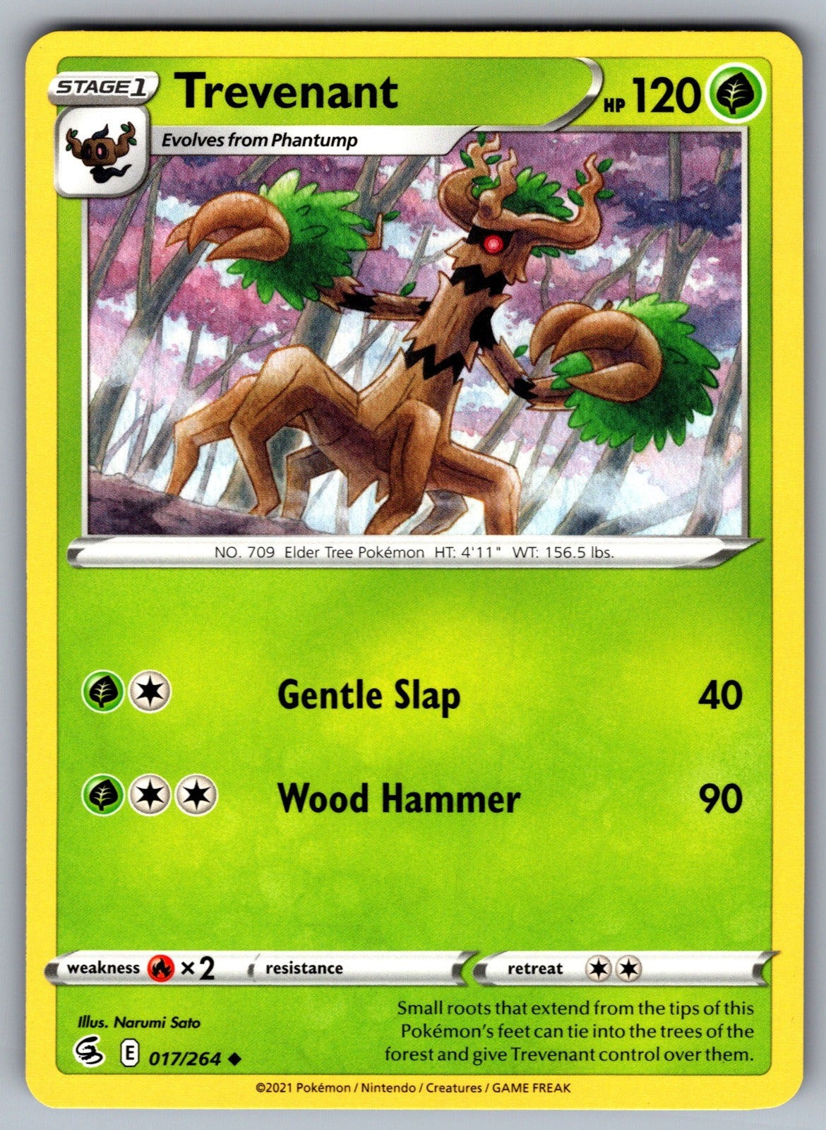 Trevenant Uncommon SWSH08: Fusion Strike 017/264 NM 2021