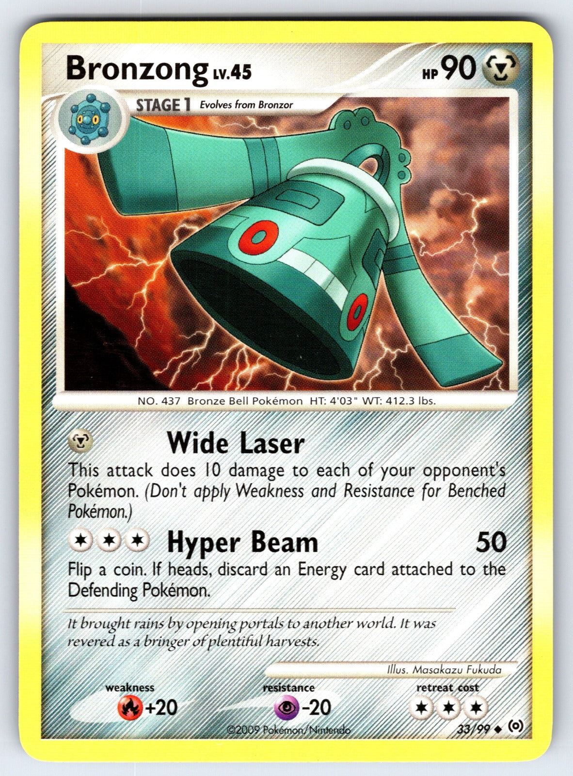Bronzong (33) Uncommon Arceus 33/99 LP 2009