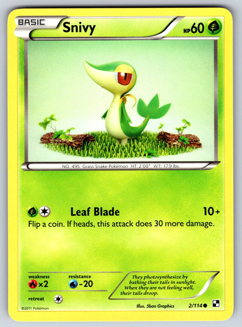Snivy (2) Common Black and White 2/114 LP 2011