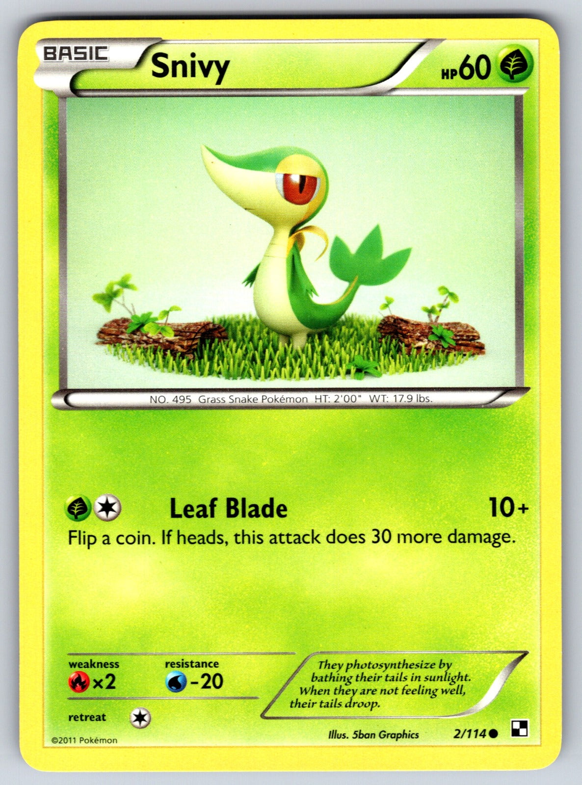 Snivy (2) Common Black and White 2/114 LP 2011