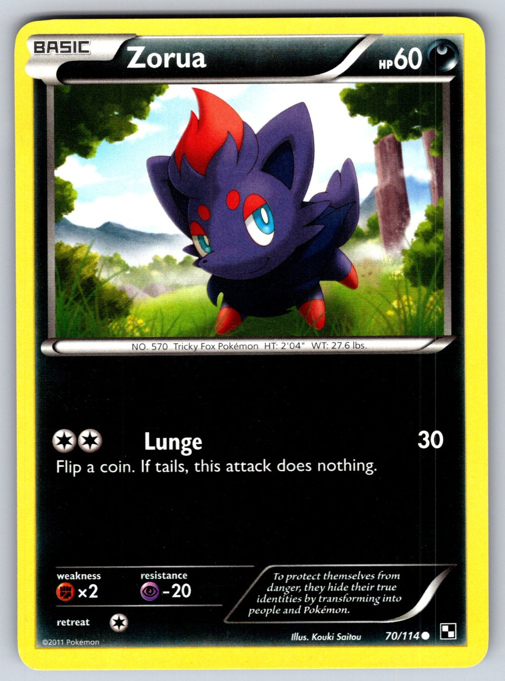 Zorua Common Black and White 70/114 LP 2011