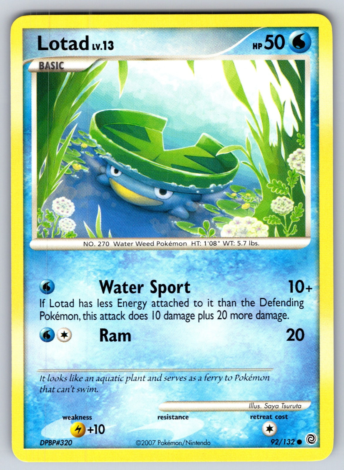 Lotad Common Secret Wonders 92/132 LP 2007