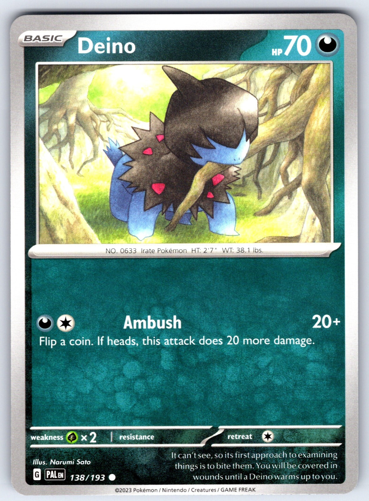 Deino Common SV02: Paldea Evolved 138/193 NM 2023