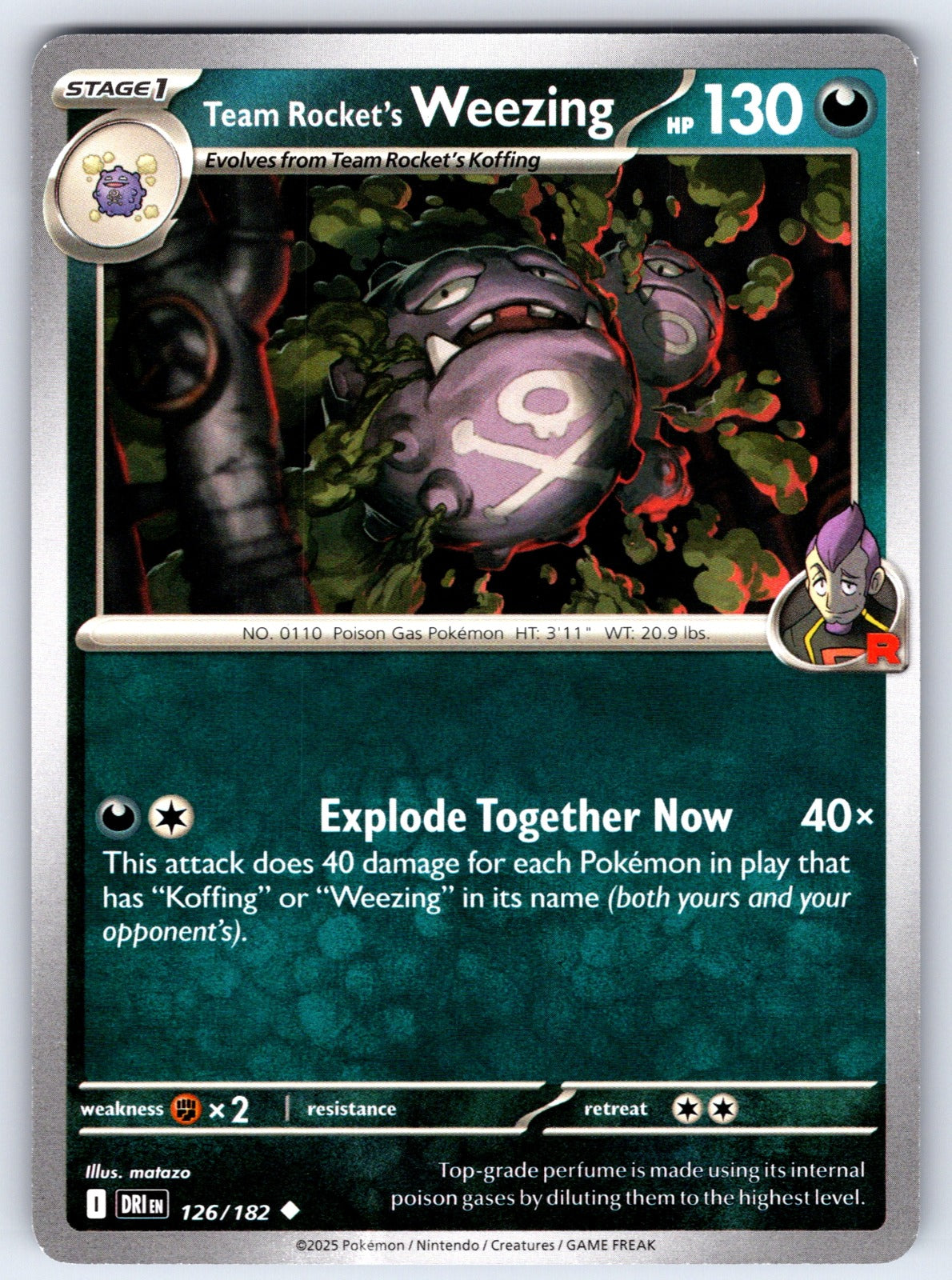 Team Rocket's Weezing Uncommon SV10: Destined Rivals 126/182 NM 2025