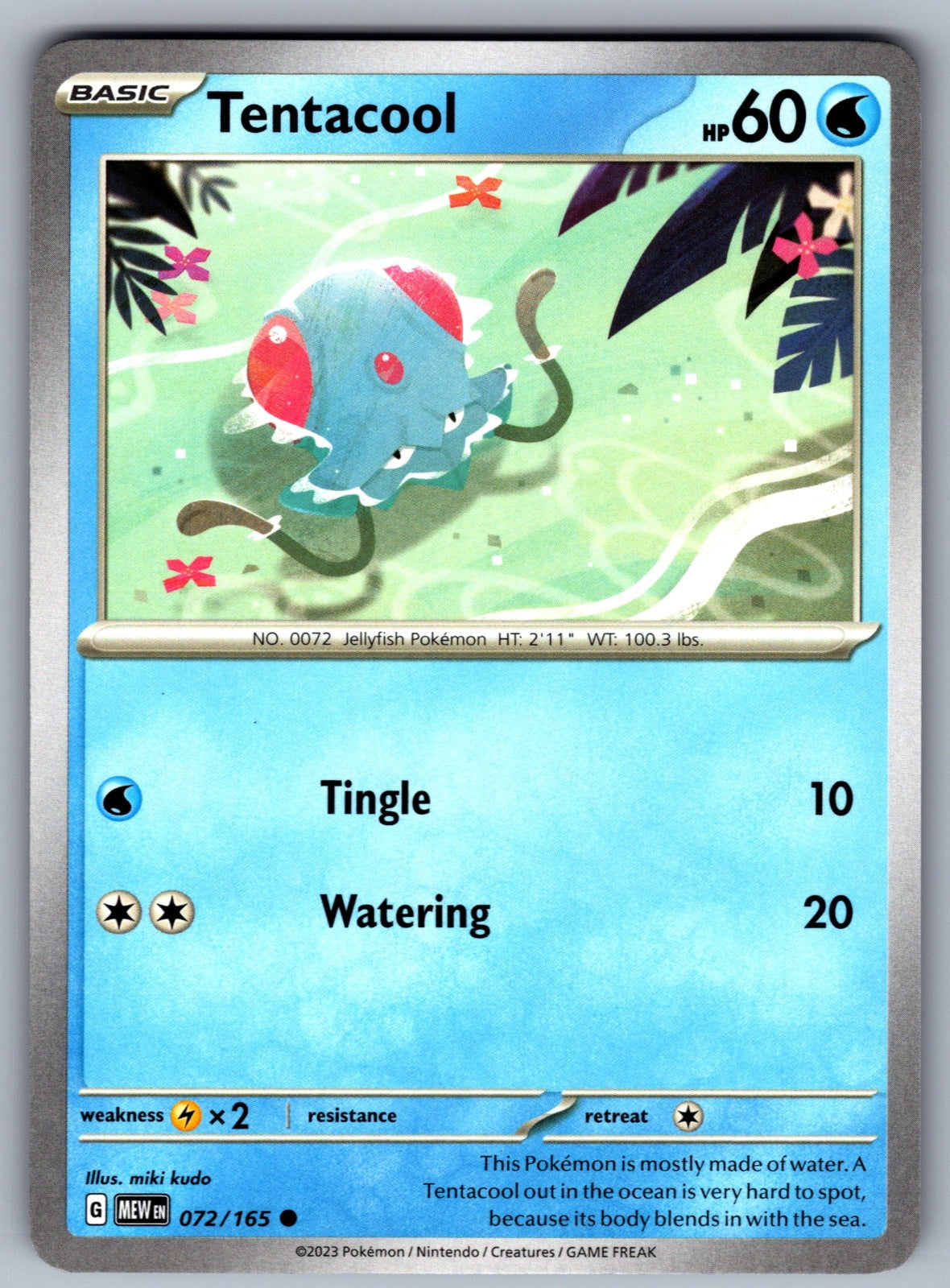 Tentacool Common SV: Scarlet & Violet 151 072/165 NM 2023