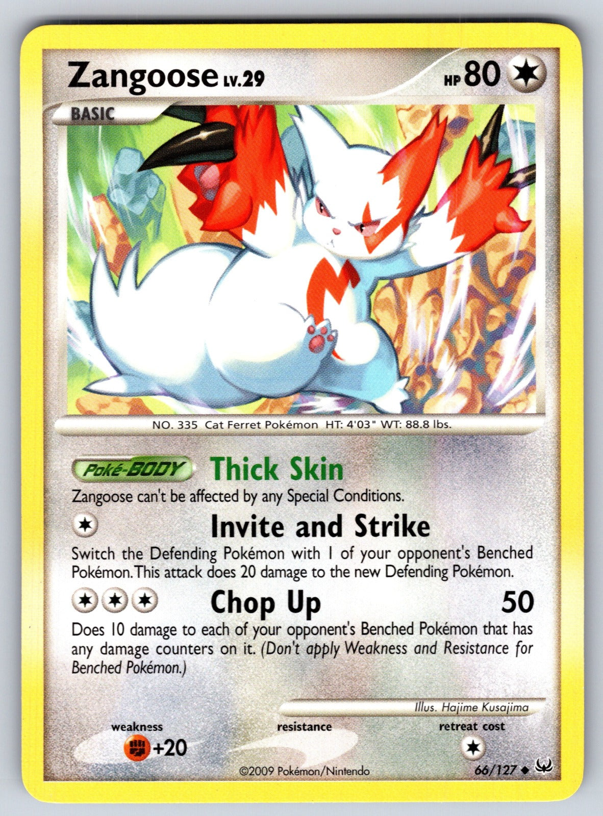 Zangoose Uncommon Platinum 66/127 LP 2009