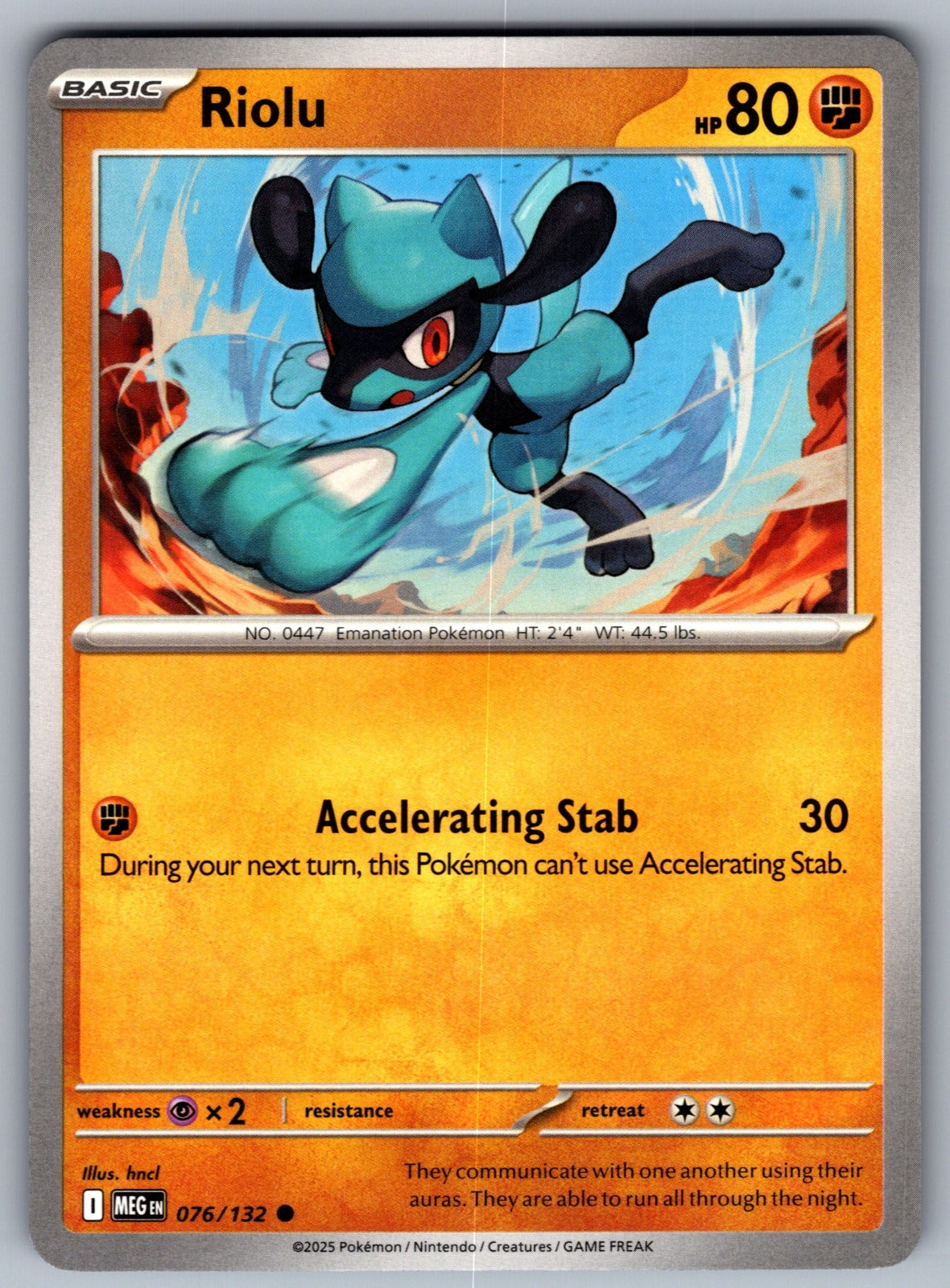 Riolu Common ME01: Mega Evolution 076/132 NM 2025